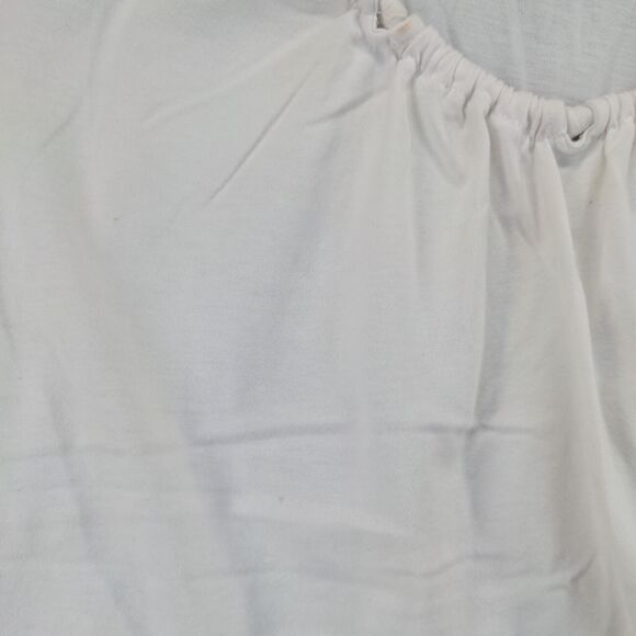 JMS Just My Size Round Neck Tunic Top Womens Plus Size 3X Short Sleeve White - Picture 5 of 14